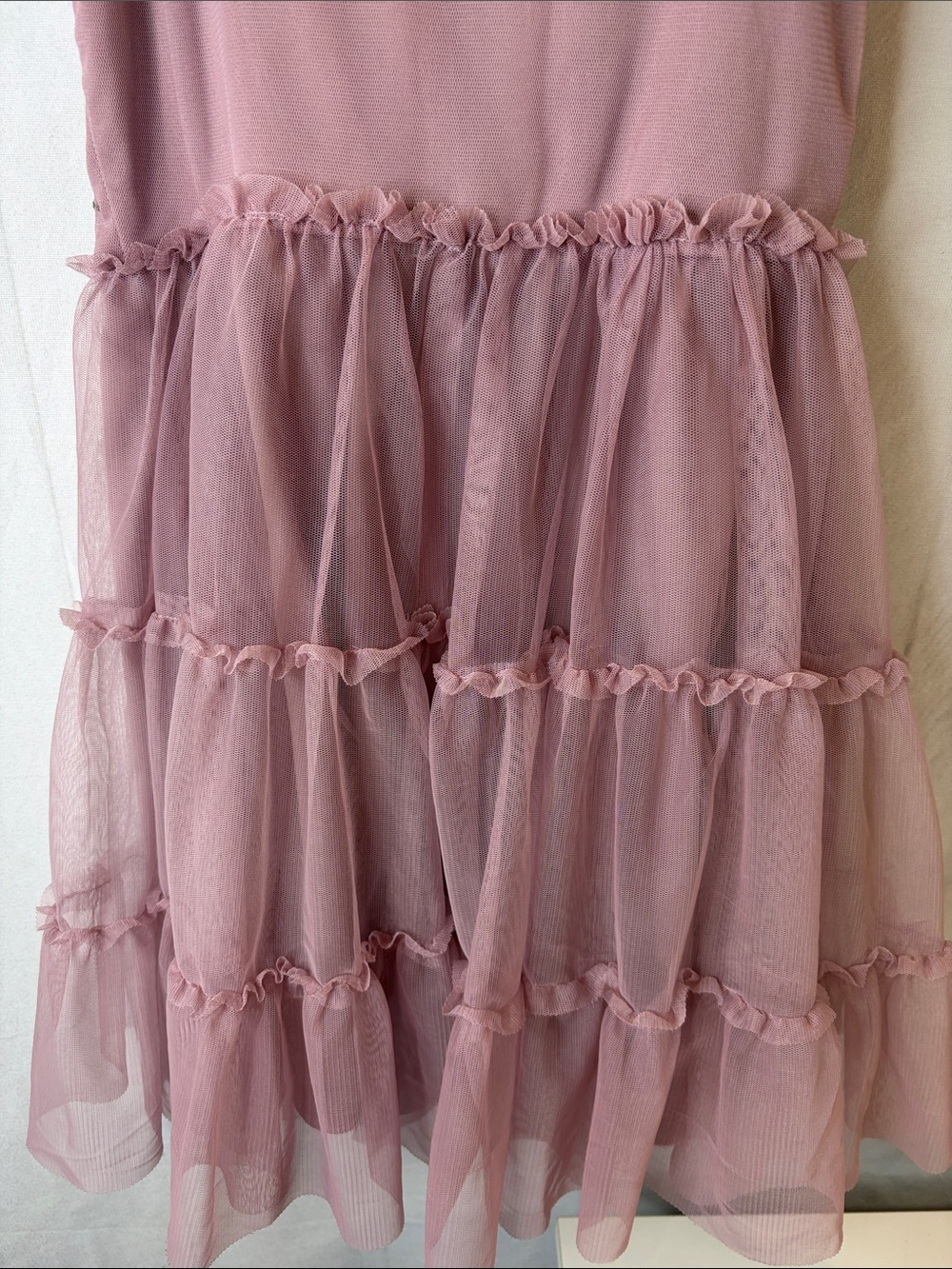 Cat & Jack Girls Mauve Embroidered Floral Tulle Flower Girl Party Dress Size 8 - Picture 7 of 12